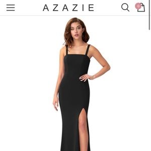 Azazie Black Gianetta bridesmaid dress